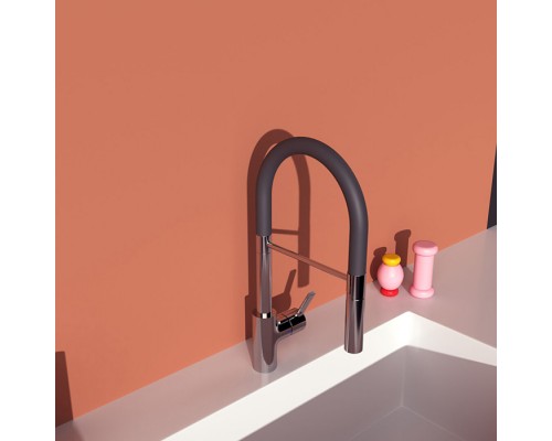 Ideal Standard Gusto Смеситель для кухни, на 1 отв., с высоким трубчатым вытяжным изливом R-типа, цвет: хром. BD417AA