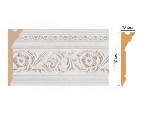 Плинтус потолочный DECOMASTER D225-19DДМ (110*29*2400мм)
