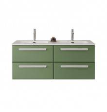 Тумба с раковиной Cezares Eco Cer-N 120, 4 ящика, фисташковый софт, раковина Eco 120, двойная, ручки сатин