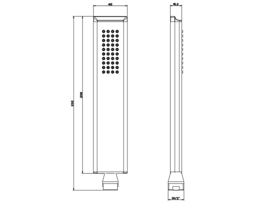 Gessi Eleganza Душевая лейка с защитой от известкового налета, цвет: черный металлик. 46154#706