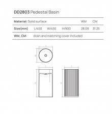 Dea Design Pedestal Basin Раковина напольная d450хh90см, цвет: dark camel. DD2803 450 1