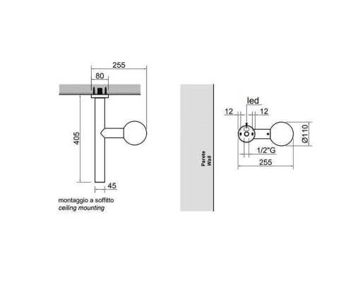 Antonio Lupi Apollo Верхний душ Oslash;45 мм., с LED подсветкой, потолочный монтаж, цвет: белый матовый. APOLLO3.2/606