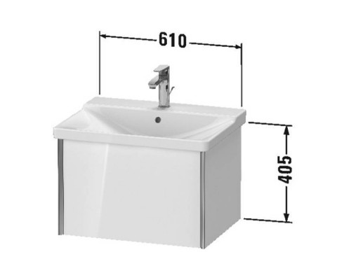 Duravit XViu Тумба подвесная 61x46.9x40.5см, с раковиной, 1 ящик, цвет: белый глянцевый/champagne matt. 2332650000,  XV40150B122