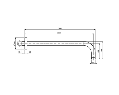 Carlo Frattini Wellness Держатель для душа настенный 350мм. F2138CR, цвет: хром. F2138CR