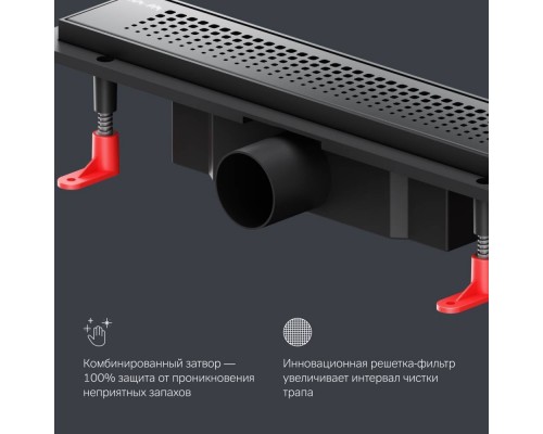 W02SC-P11-040-01BM Трап для душа линейный, универсальный затвор Cut Gradient, 40 см