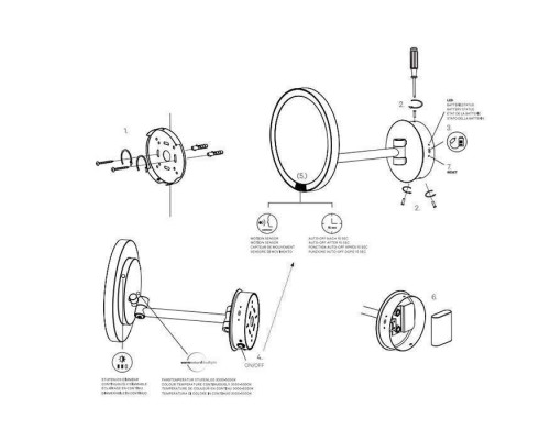 Decor Walther Round Just Look WR Косметическое зеркало 21.5см, подвесное, увел. 5x, подсветка LED, цвет: хром. 0125800 Decor Walther Round Just Look WR Косметическое зеркало 21.5см, подвесное, увел. 5x, подсветка LED, цвет: хром. 0125800