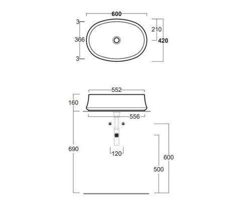 SIMAS Sharp Раковина 60х42 см, без отв., цвет: белый. SH04bi*0 SIMAS Sharp Раковина 60х42 см, без отв., цвет: белый. SH04bi*0