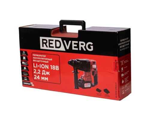 Перфоратор аккумуляторный бесщеточный REDVERG RD-RH18-24BLK/U Перфоратор аккумуляторный бесщеточный REDVERG RD-RH18-24BLK/U