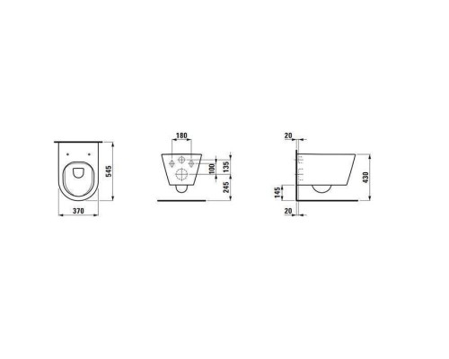 Laufen Kartell Унитаз подвесной 54х37см., безободковый, цвет: черный глянцевый. 8.2033.7.020.000.1 Laufen Kartell Унитаз подвесной 54х37см., безободковый, цвет: черный глянцевый. 8.2033.7.020.000.1