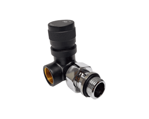 Вентиль на подачу вертикальный SR Rubinetterie Tondera 1/2 ручной регулировки, левый, Черный мат 0617-1500VC0S