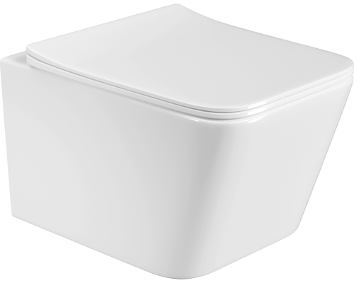 Унитаз подвесной BOND Cube F04-10 безободковый, с микролифтом, белый Унитаз подвесной BOND Cube F04-10 безободковый, с микролифтом, белый