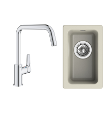 Комплект Мойка Rivelato Berkana BK-25 topazio + Смеситель Grohe Eurosmart