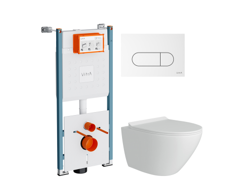 Комплект Унитаз подвесной Teymi Lina Pro T40106 с микрофлитом, безободковый, белый + Инсталляция VitrA V-Fix Core 732-5800-01PV + Кнопка Root Round 740-2200 белая глянцевая Комплект Унитаз подвесной Teymi Lina Pro T40106 с микрофлитом, безободковый, белый + Инсталляция VitrA V-Fix Core 732-5800-01PV + Кнопка Root Round 740-2200 белая глянцевая