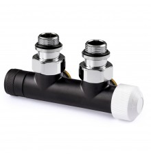 Узел нижнего подключения термостатический SR Rubinetterie угловой 1/2 х3/4 Е Чёрный матовый (правый) 0684-1500VCES