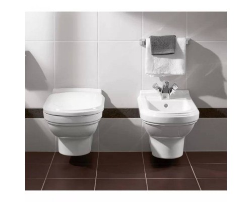 VilleroyBoch Hommage Унитаз 37х60х34.5см., подвесной, CeramicPlus, цвет: альпийский белый. 6661B0R1