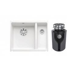 Комплект Мойка Blanco Subline 350/150-U белая + Измельчитель KUCHENSTERN Muhle 353MU35