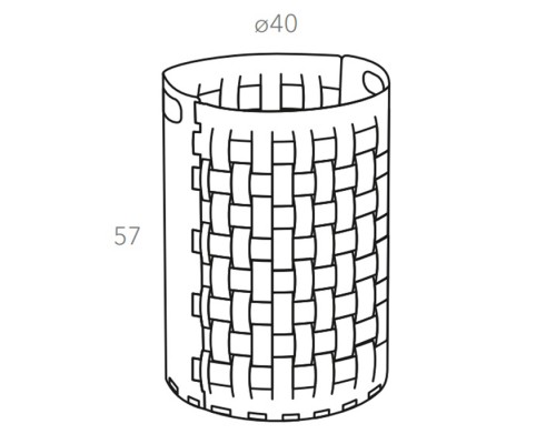 ADJ Круглая корзина для белья Dubai, D40xH57 см., цвет: устричный/пепельная роза. 2057.02.TS30