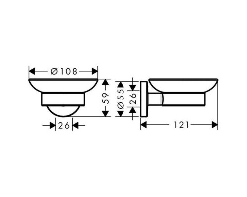 Hansgrohe Logis Universal Мыльница подвесная, цвет: хром/белый. 41715000 Hansgrohe Logis Universal Мыльница подвесная, цвет: хром/белый. 41715000