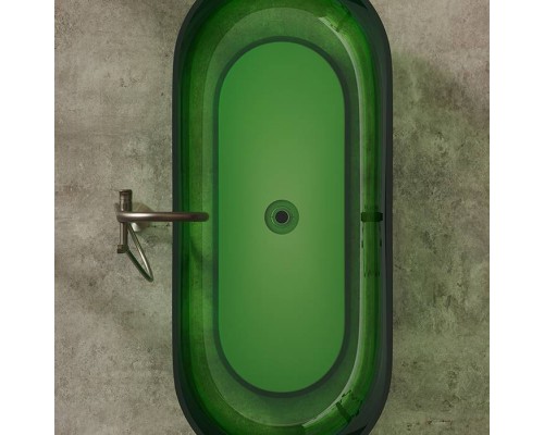 Dea Design Shadow Ванна 170х72х56см., отдельностоящая, Glasstek, прозрачная смола, цвет: Emerald R3. DD8675 1700 R3 Dea Design Shadow Ванна 170х72х56см., отдельностоящая, Glasstek, прозрачная смола, цвет: Emerald R3. DD8675 1700 R3