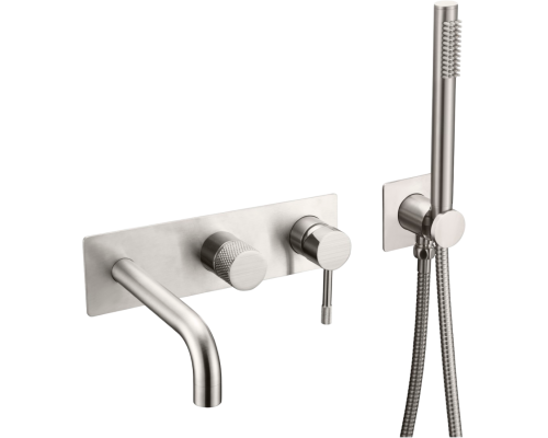Встраиваемый смеситель для душа и ванны Boheme Uno 464-3-NB С ВНУТРЕННЕЙ ЧАСТЬЮ, nickel brush