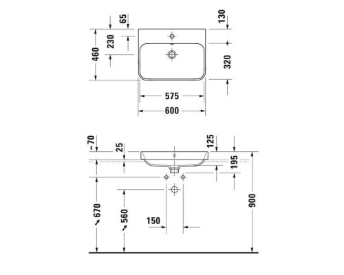 Duravit Happy D.2 Plus Раковина накладная, 60х46см., без отв., выпуск с керамической крышкой, цвет: Anthracite matt. 2360601360