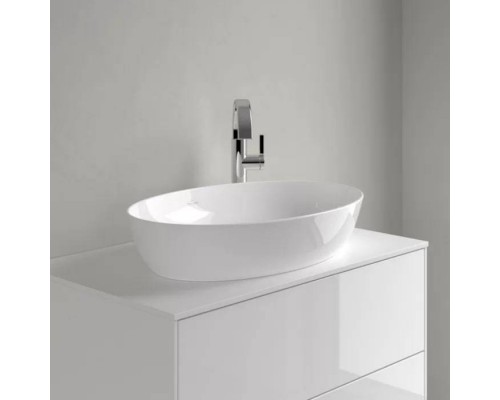 VilleroyBoch Artis Раковина 61х42х12.5см., накладная, без отв., без перелива, TitanCeram, цвет: альпийский белый. 41986101
