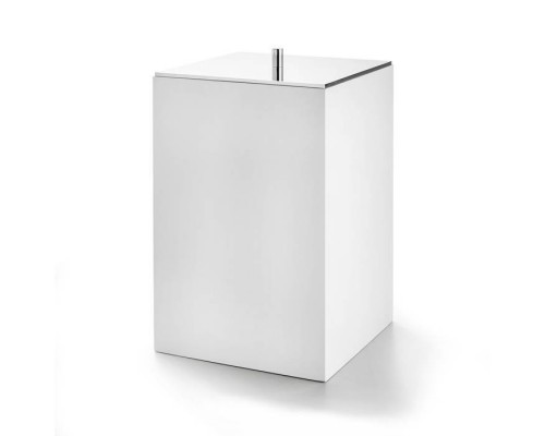 3SC BeMood White Урна с крышкой 20хh32х20 см, цвет: белый/никель сатинированный матовый. BEMW64ANX