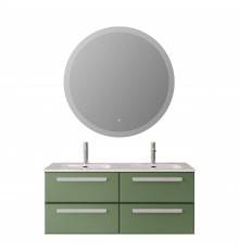 Мебель для ванной комнаты Cezares Eco Cer-N 120, 4 ящика, фисташковый софт, раковина Duet 120, двойная, ручки сатин