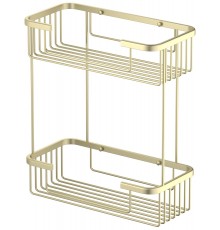 Timo 13083/17 Saona Полка двойная, 300х130х354 мм, золото матовое 13083/17