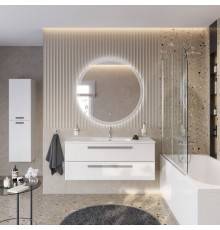 Мебель для ванной комнаты Cezares Eco Cer-N 120, bianco lucido, раковина Duet 120, ручки серые
