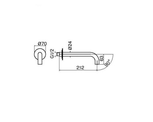 Plumberia Selection IXO Излив для ванны, настенный, длина 25см., цвет: хром. SPT0260CR Plumberia Selection IXO Излив для ванны, настенный, длина 25см., цвет: хром. SPT0260CR
