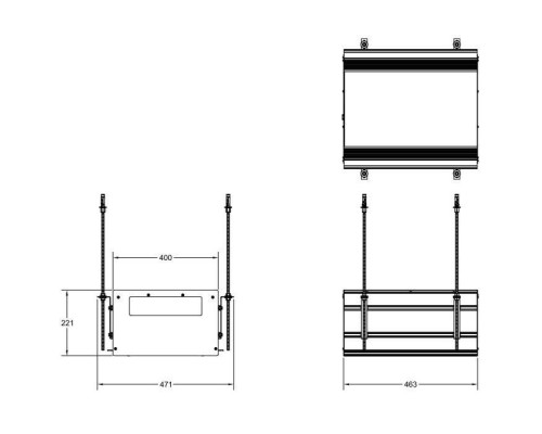 Gessi Binario Профиль линейный 460 мм, без подготовки под модули, цвет: Black XL. 61013#299