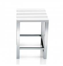 Decor Walther DW 68 Табурет 30x30x42.5 мм, дерево, напольный, цвет: хром / белый. 0503604