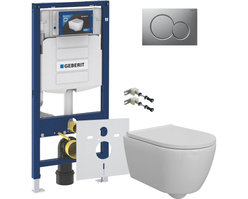 Комплект Унитаз подвесной DIWO Коломна 0700 с микролифтом + Крепления Geberit Duofix 111.815.00.1 к стене + Шумоизоляция 156.050.00.1 + Инсталляция UP 320 111.300.00.5 + Кнопка Sigma 01 115.770.JQ.5 лакированная, матовый хром