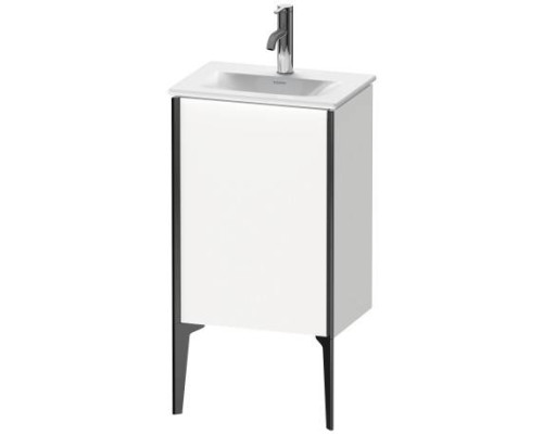 Duravit XViu Тумба подвесная 43x31x59.1см с раковиной, 1 дверца, (петли слева), ножки не вкл., цвет: белый глянцевый / края: чёрный матовый. 07334500411,  XV4068LB222,  XV971500000