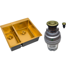 Комплект Мойка Zorg Light ZL R 590-2-510-R BRONZE R, бронза + Измельчитель ZR-75 D BRONZE