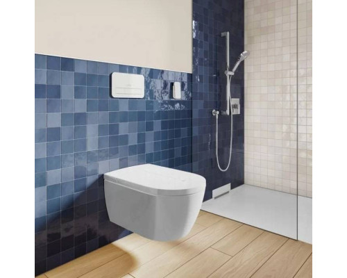 VilleroyBoch Viclean Унитаз-биде 38.5х59.5х36см., подвесной, в комплекте с сиденьем, покрытие CeramicPlus, цвет: альпийский белый. V0E100R1