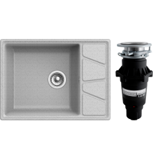 Комплект Мойка GranFest Vertex GF-V-680L серая + Измельчитель Bone Crusher BC 810-SL Slim Line