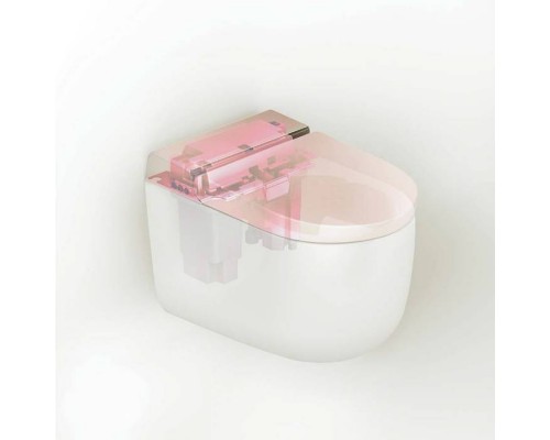 Artceram Hype Унитаз-биде 38х59см., подвесной, безободковый, saniglaze, soft-close, с пультом управления, цвет: белый матовый. KHYV001 05 00