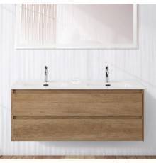 Тумба с раковиной BelBagno Kraft 120 2 ящика, для двоих, rovere nebrasca nature