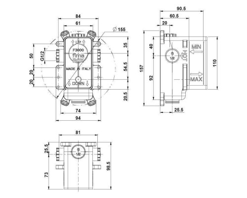 Fima Carlo Frattini Fimabox F3000 Внутренняя часть встраиваемого смесителя на 1-2 выхода. F3000 Fima Carlo Frattini Fimabox F3000 Внутренняя часть встраиваемого смесителя на 1-2 выхода. F3000