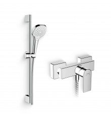 Душевой комплект Смеситель для душа Hansgrohe Vernis Shape 71650000 хром + Гарнитур Croma Select E 26592400