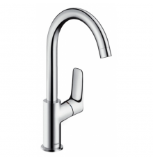Hansgrohe Logis, Смеситель для раковины, поворотный излив, с донным клапаном, Цвет: хром. 71130000