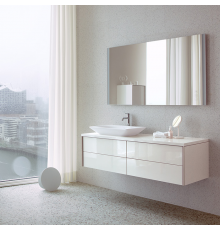 Duravit XViu Тумба подвесная 160x55x40см с раковиной, 2 ящика, цвет: белый глянцевый. 23586000001,  UV102C12222 160см,  XV59170B122