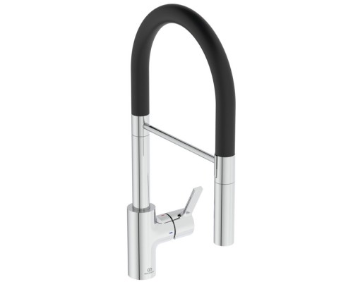 Ideal Standard Gusto Смеситель для кухни, на 1 отв., с высоким трубчатым вытяжным изливом R-типа, цвет: хром. BD417AA