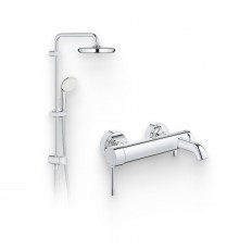 Душевой комплект Смеситель Grohe Essence New 33624001 + Стойка New Tempesta System 26381001