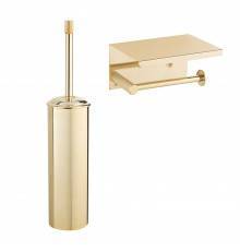Набор Держатель Boheme Uno 10971-G gold с полкой для телефона + Ершик 10979-G gold