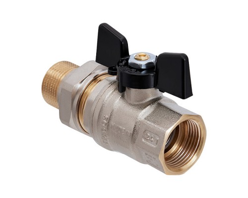 Кран шаровой Hoobs ORION с американкой НР/ВР 1'' ручка-бабочка чёрного цвета. 15154H Кран шаровой Hoobs ORION с американкой НР/ВР 1'' ручка-бабочка чёрного цвета. 15154H