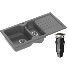 Комплект Мойка Domaci Сиена 54100-112 антрацит + Измельчитель Равенна Vento Plus 560