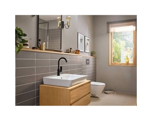 Hansgrohe Rebris E Смеситель для раковины, 1 отв., с поворотным изливом, с донным клапаном, цвет: черный матовый. 72576670 Hansgrohe Rebris E Смеситель для раковины, 1 отв., с поворотным изливом, с донным клапаном, цвет: черный матовый. 72576670